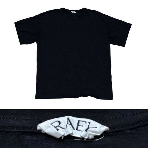 Raey Short Sleeve Textured Organic cotton Shirt Women’s Size X-Large In Black - Picture 1 of 6